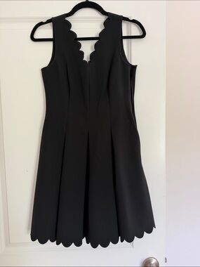 Banana Republic Black Scallop-Edge Midi Dress